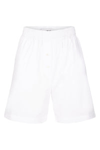 White high rise boxer shorts front