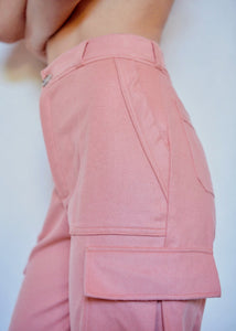 Light pink cashmere cargo pants